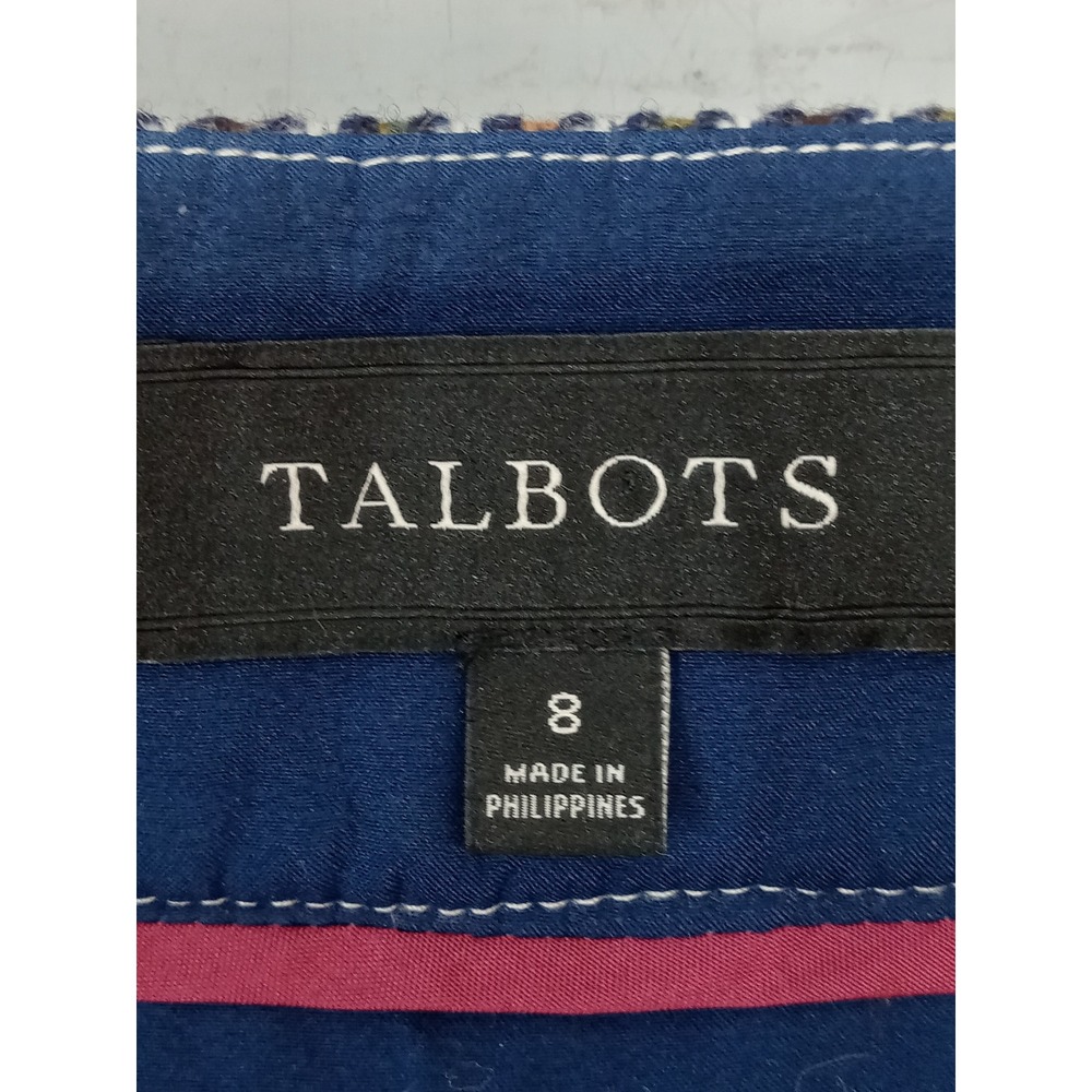 Talbots Wool Blend Houndstooth Button Front Skirt Size 8 tan Academia Preppy - Picture 3 of 11